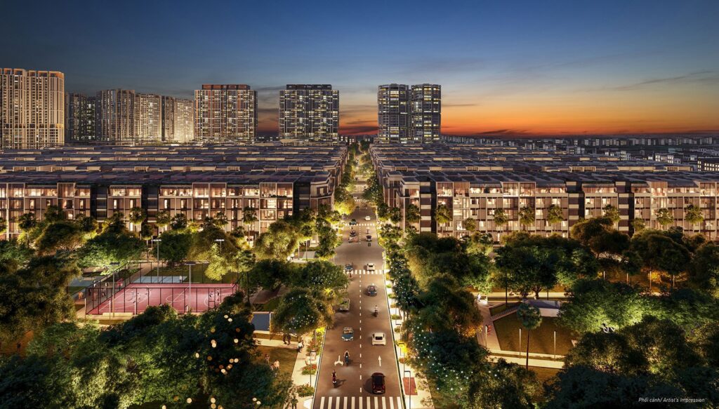 Phân khu Soho The Global City với những loại hình kinh doanh sầm uất về đêm.