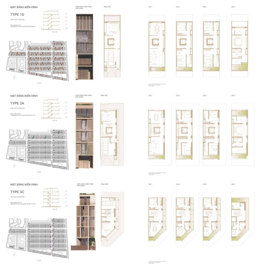 Mặt bằng điển hình Nhà phố Soho The Global City