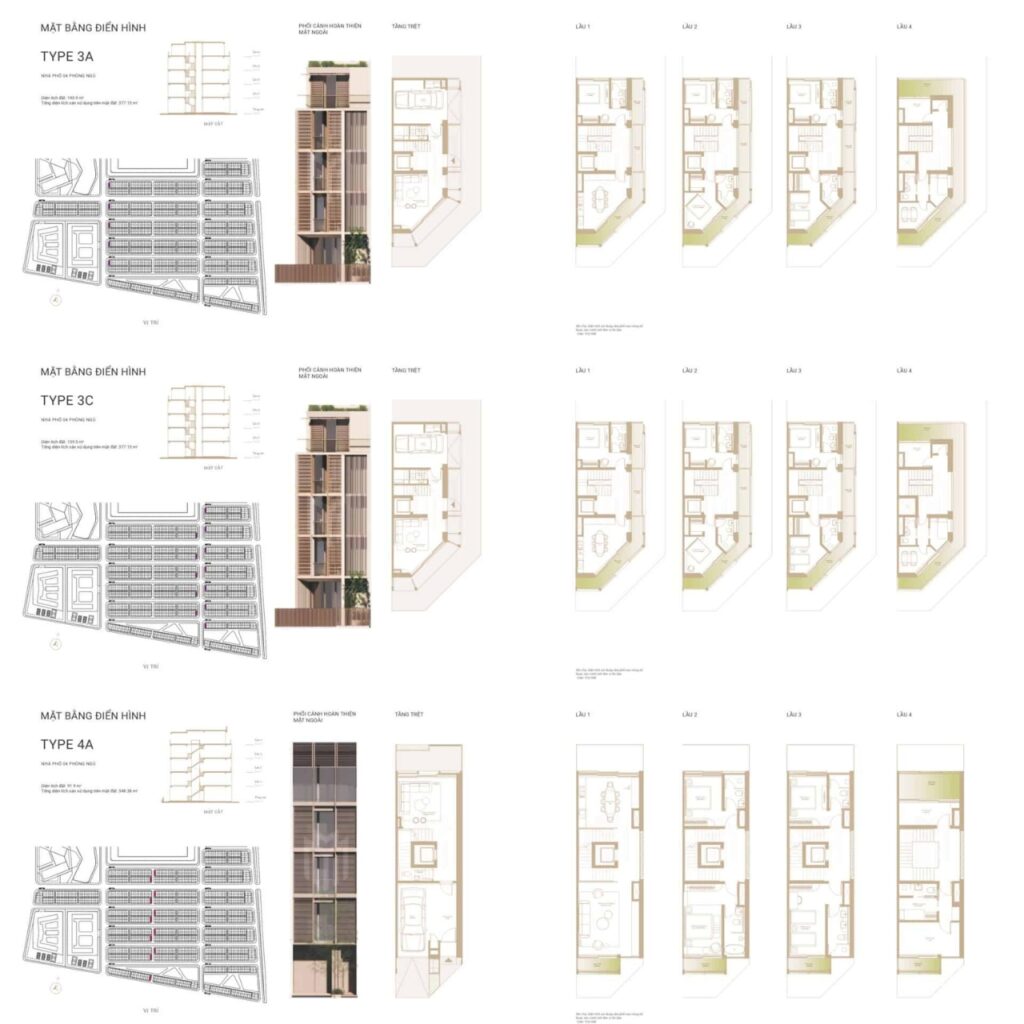 Mặt bằng điển hình Nhà phố Soho The Global City