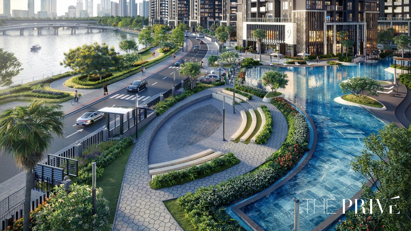 Hồ bơi điên phân muốn khoáng 1000m2 tại Căn Hộ The Prive