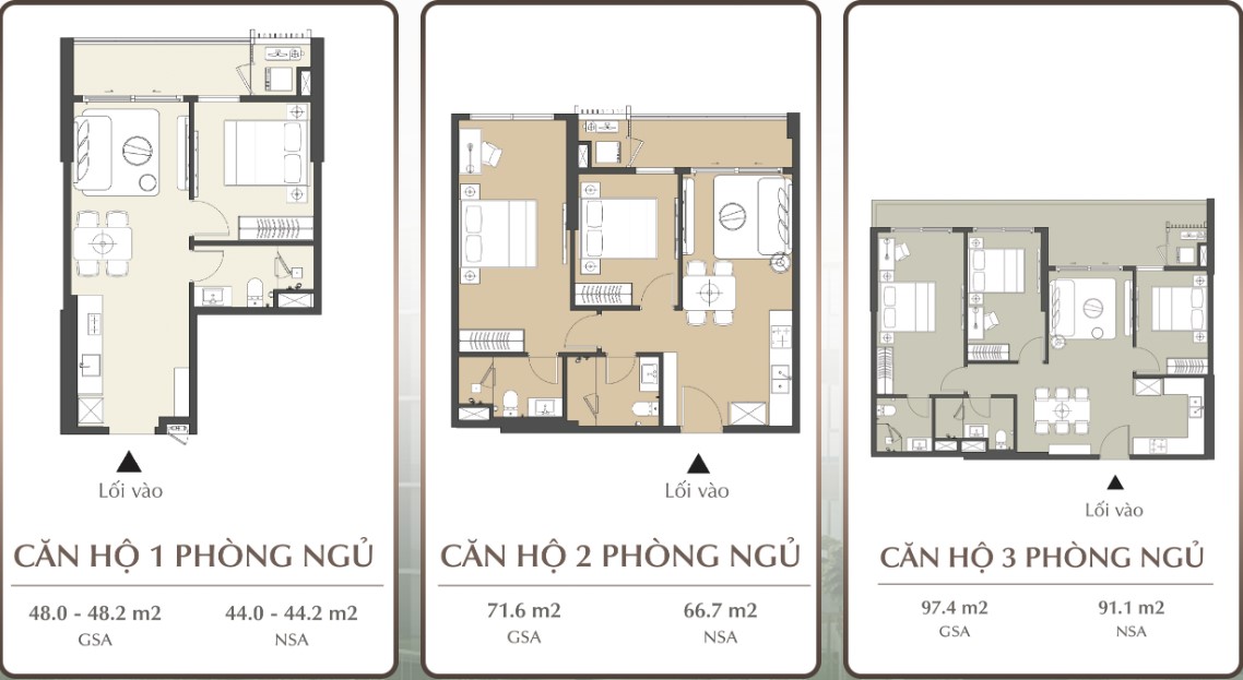 Căn hộ 1PN/2PN/3PN