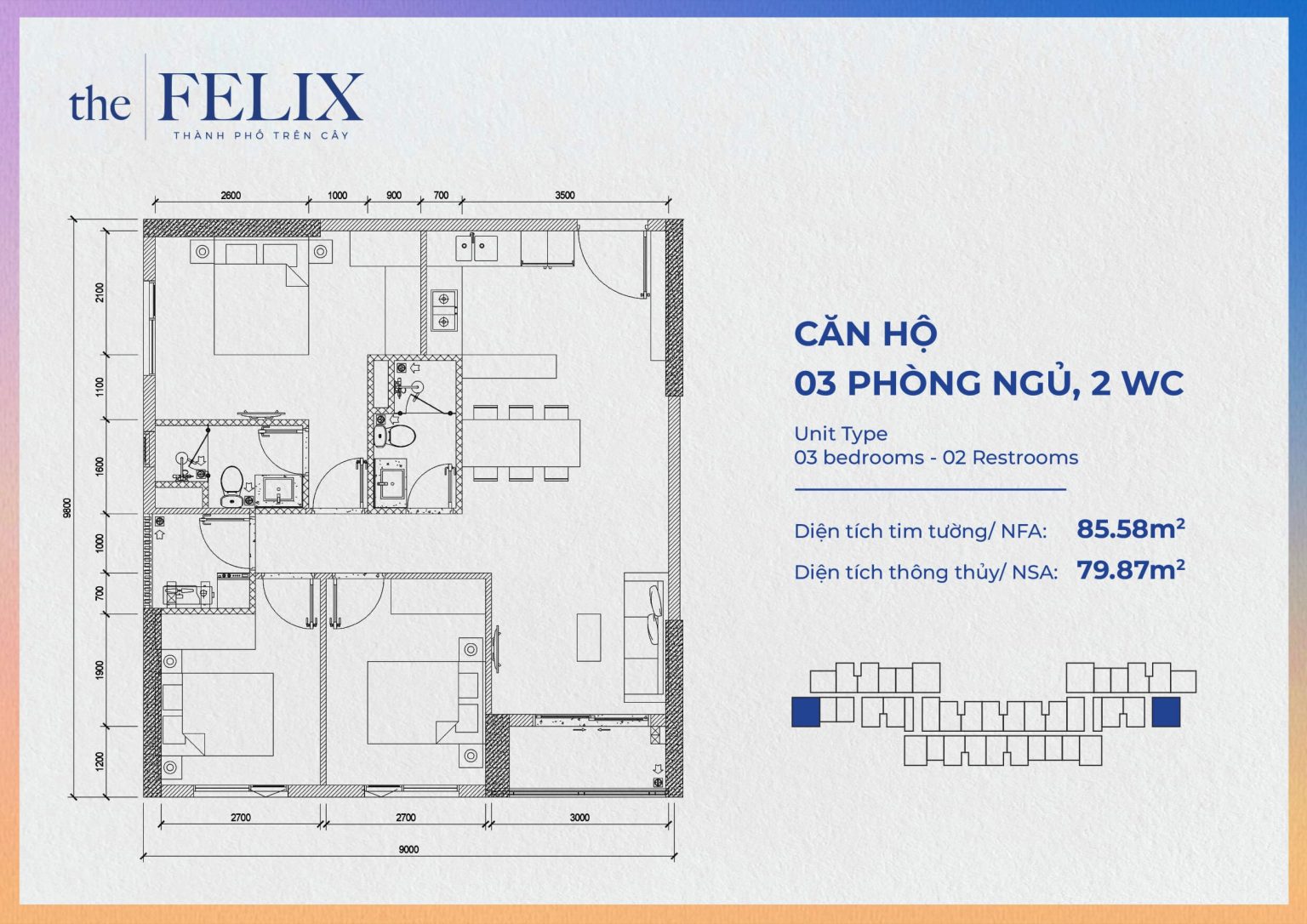 Mặt bằng căn hộ 3PN