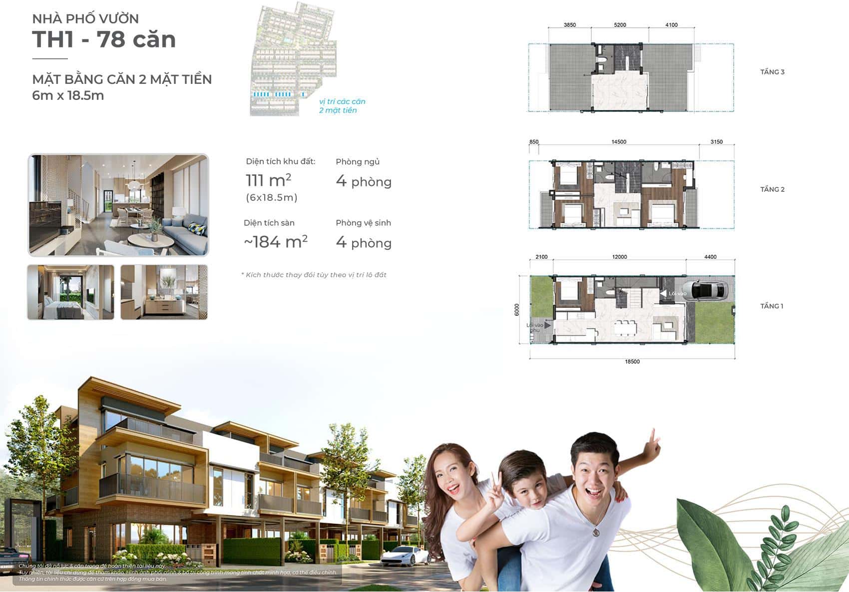 Nhà phố vườn căn hai mặt tiền