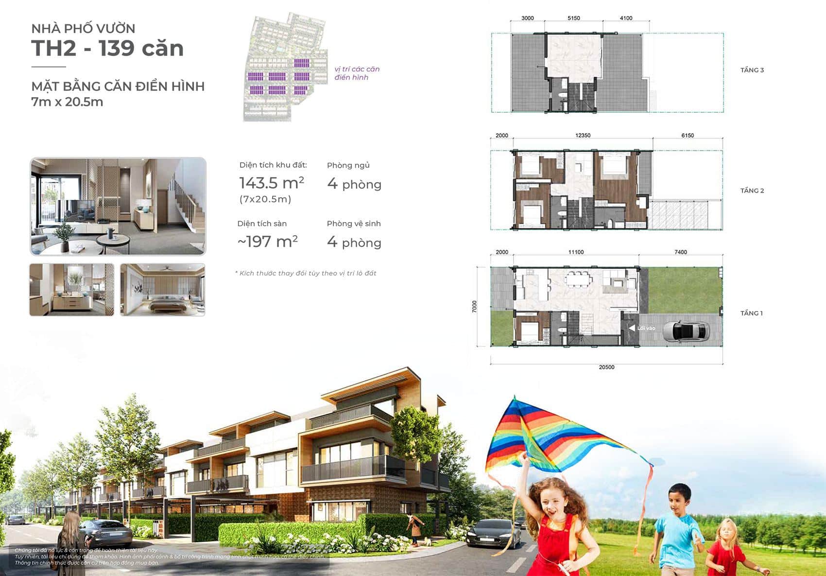 Nhà phố vườn căn điển hình