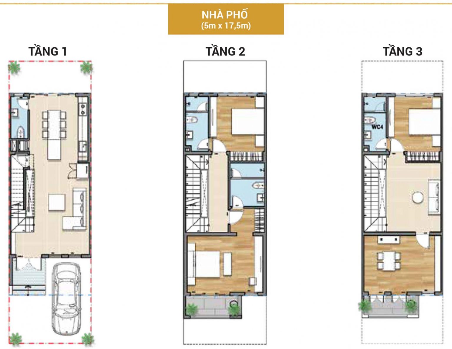 Mẫu thiết kế nhà phố Senturia Quận 2 5×17,5m