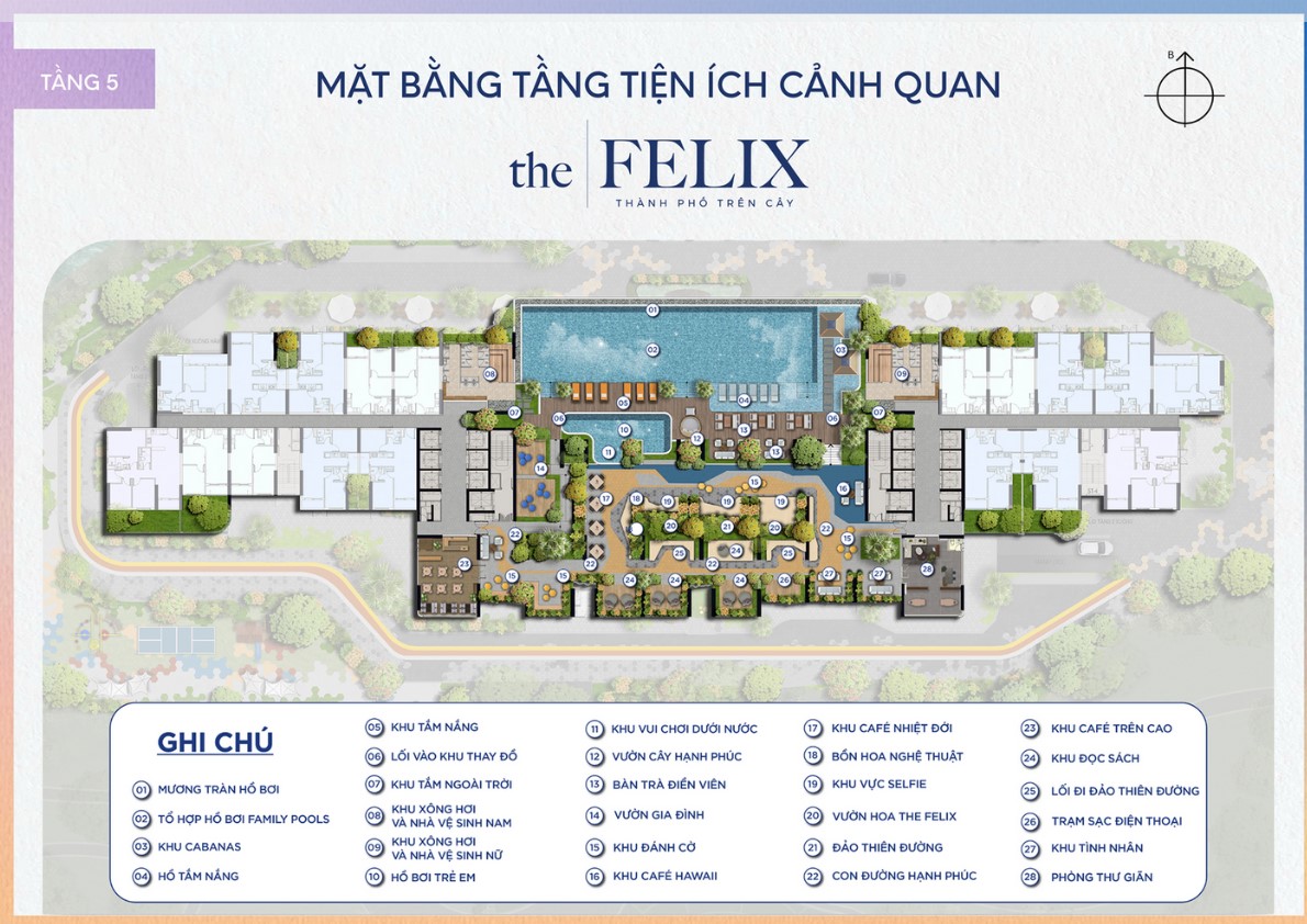 MẶT BẰNG TẦNG 5 TIỆN ÍCH CĂN HỘ THE FELIX C-HOLDINGS