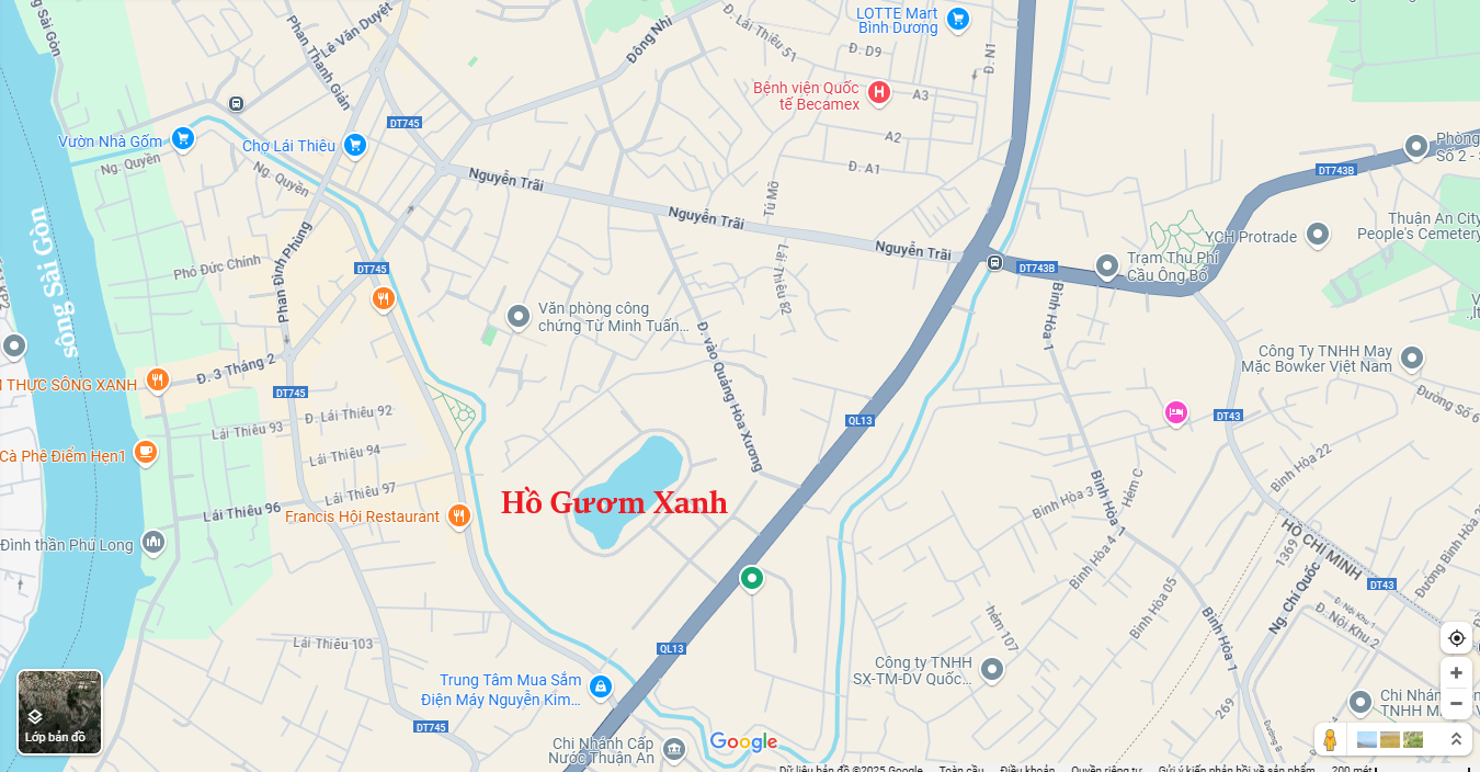 Vị trí dự án Hồ Gươm Xanh Thuận An City