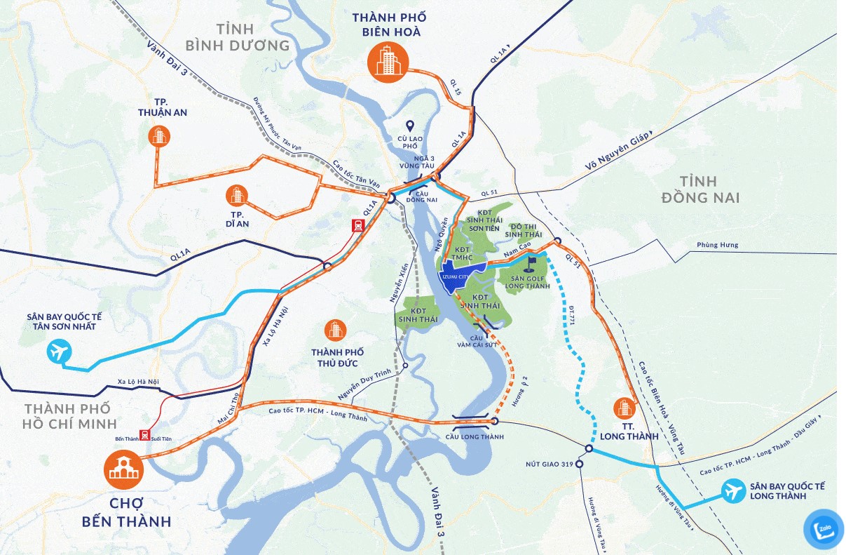 Vị trí dự án Izumi city